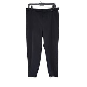 St. John High Rise Pull On Ankle Zip Side Stripe Trouser Jogger Pants Size Large